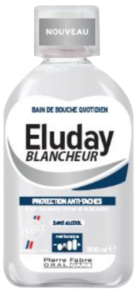 Eluday blancheur bain de bouche anti-taches sans alcool, pour des dents plus blanches au quotidien